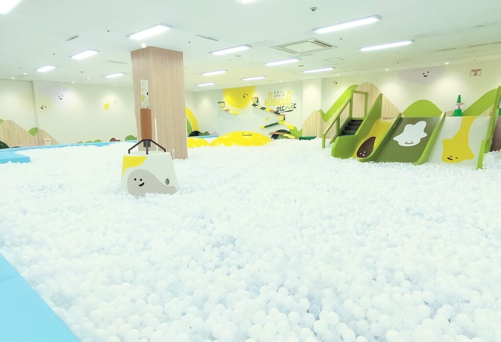広いボールプールとすべり台